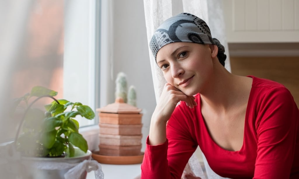 A young woman with cancer