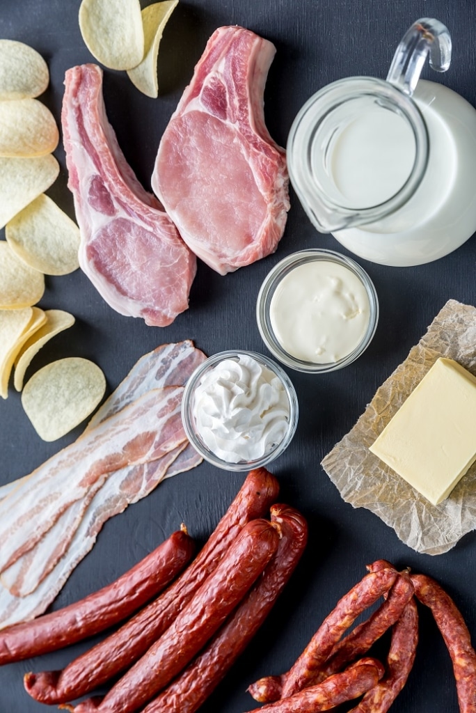 sources of unhealthy saturated fats include processes meat, fried foods, milk products, and red meat